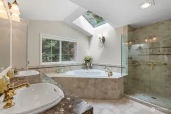 Soaking tub and separate shower