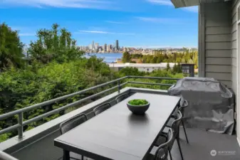 Large dining deck right off the kitchen on the lower level with a view!