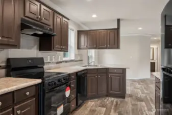 check out how warm the floors make this kitchen