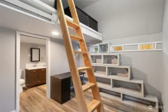 Inside Writer's Shed with  View of Loft