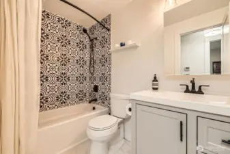 Elegant primary bath.