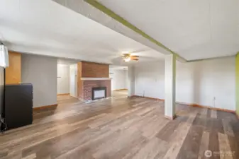 Another view of the large downstairs family room.