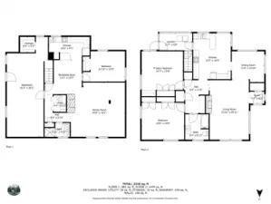 Basement floor plan on left, main floor on right
