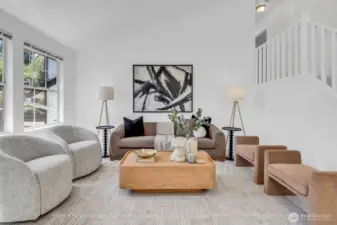 Formal Living Room with Vaulted Ceiling