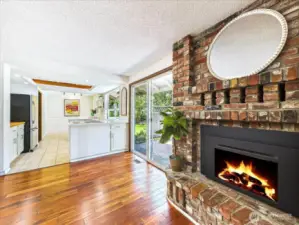 Warm up on the cool winter nights in front of the cozy electric fireplace.