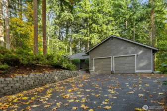 Large double car garage, 650 square feet, attached to the home. Once inside the garage, you enter the home through the utility room.