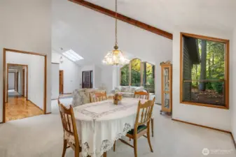 The dining room is just off the kitchen to the left