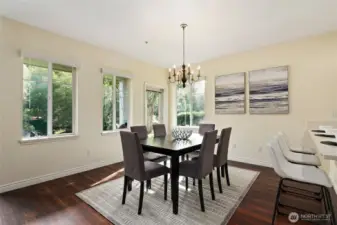 Dining room with door to parivate patio.