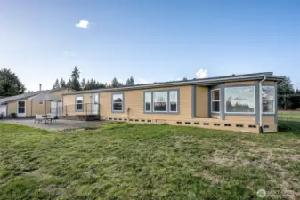 Back yard view, accessible with ramp, patio and great space.