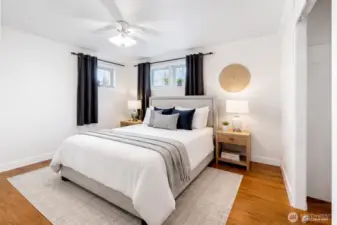 Virtually staged bedroom