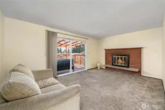 Living room off kitchen