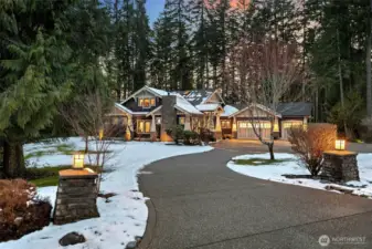 Home is set back from the road for privacy