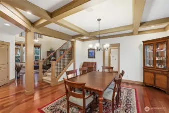 Formal dining space with pass-through pantry into the kitchen