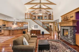 Stunning great room with vaulted ceilings