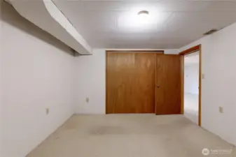 Basement Sleeping room...no egress window.