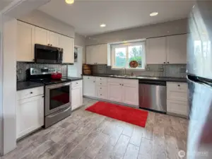Big, bright kitchen.