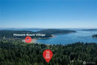 Just up the hill from charming Pleasant Beach Village