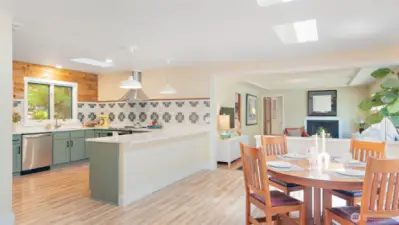 Enter from the side deck into the main, open living space