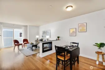 Double sided fireplace