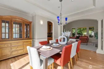 Dining space anchored by built-in cabinetry and easy access to adjacent living areas for effortless entertaining.