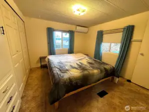 Primary Bedroom with new ductless heating and A/C