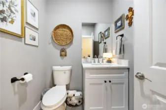 Main entry powder room