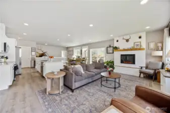 Views of great room with fire place