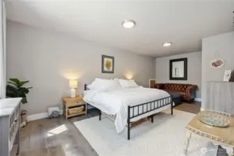 View of daylight basement guest bedroom