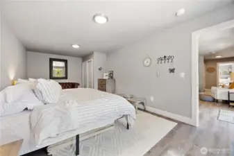 View of daylight basement guest bedroom