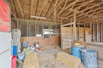 Interior of the Barn. Great Setup for Horses or Goats!