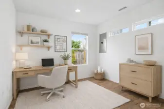 One bedroom would be a perfect office if that's preferred. Photo is virtually staged.