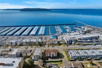 Stairs across the street to access the marina