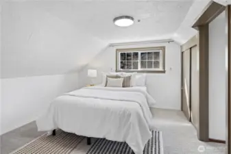 Upstairs first bedroom features a den as well