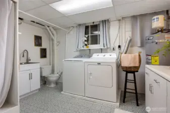 Lower level bath/laundry area.
