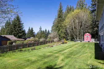 Shy acre of manicured grounds