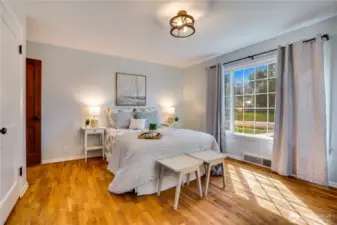 This corner bedroom is right across the hall from the updated main floor full bath, and there's a 2nd updated full bath upstairs.