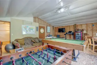 Game room above garage/shop
