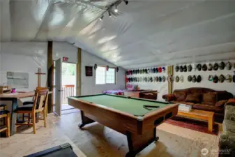 Game room above garage/shop
