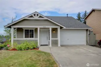 Rambler with level entry and covered front porch