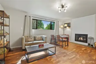 Wood-burning fireplace for cozy nights