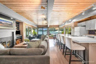 Living room and kitchen flow seamlessly together