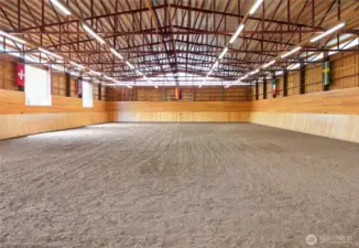 Perfect for clinics and horse showing this 20'x40' laser leveled Dressage Riding Arena is an equestrian's dream!  Plenty of height for jumping.