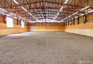 Perfect for clinics and horse showing this 20'x40' laser leveled Dressage Riding Arena is an equestrian's dream!  Plenty of height for jumping.