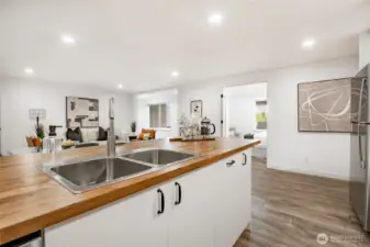 Lower level spacious kitchen