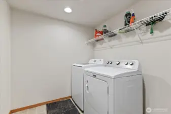 Utility room located on lower level. Washer and dryer convey
