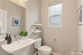 guest bathroom off the kitchen