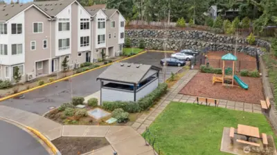 Private playground for community and fensed dog park