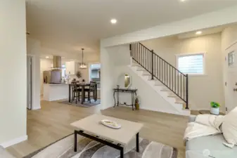 High celiings, all new lighting, generous size living room