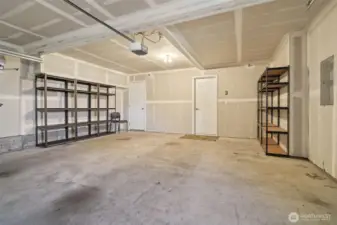 2 car garage with plenty of storage space