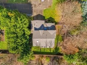 Top-down view of home and property.